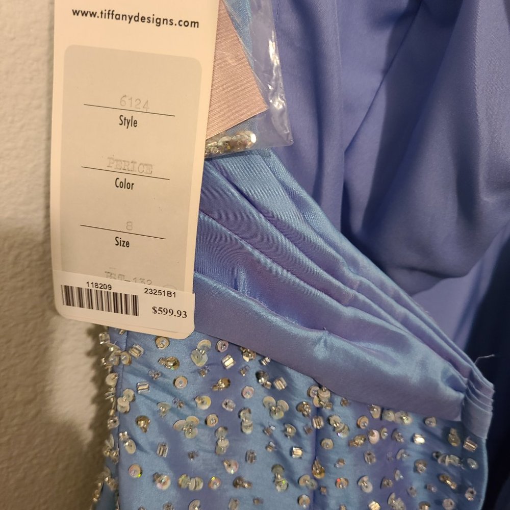 Tiffany Designs light blue strapless prom dress - Picture 7 of 7